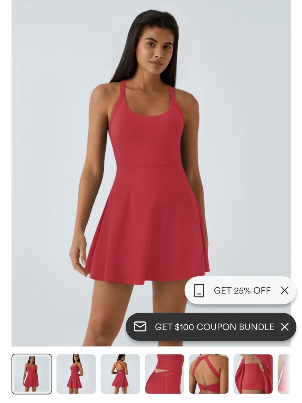 HALARA Pink-Red Racerback Skater Dress